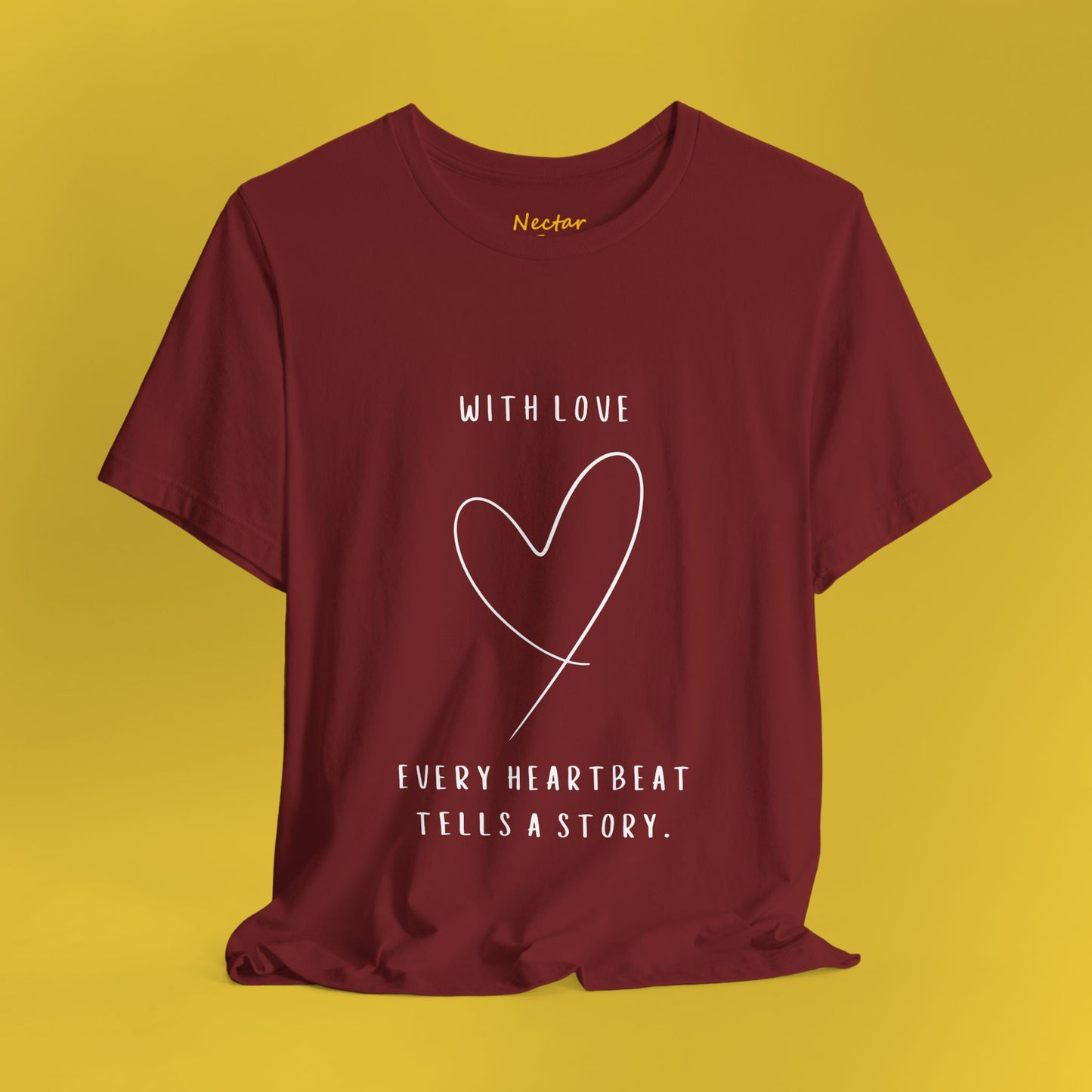 With love every heartbeat tells a story. T-Shirt