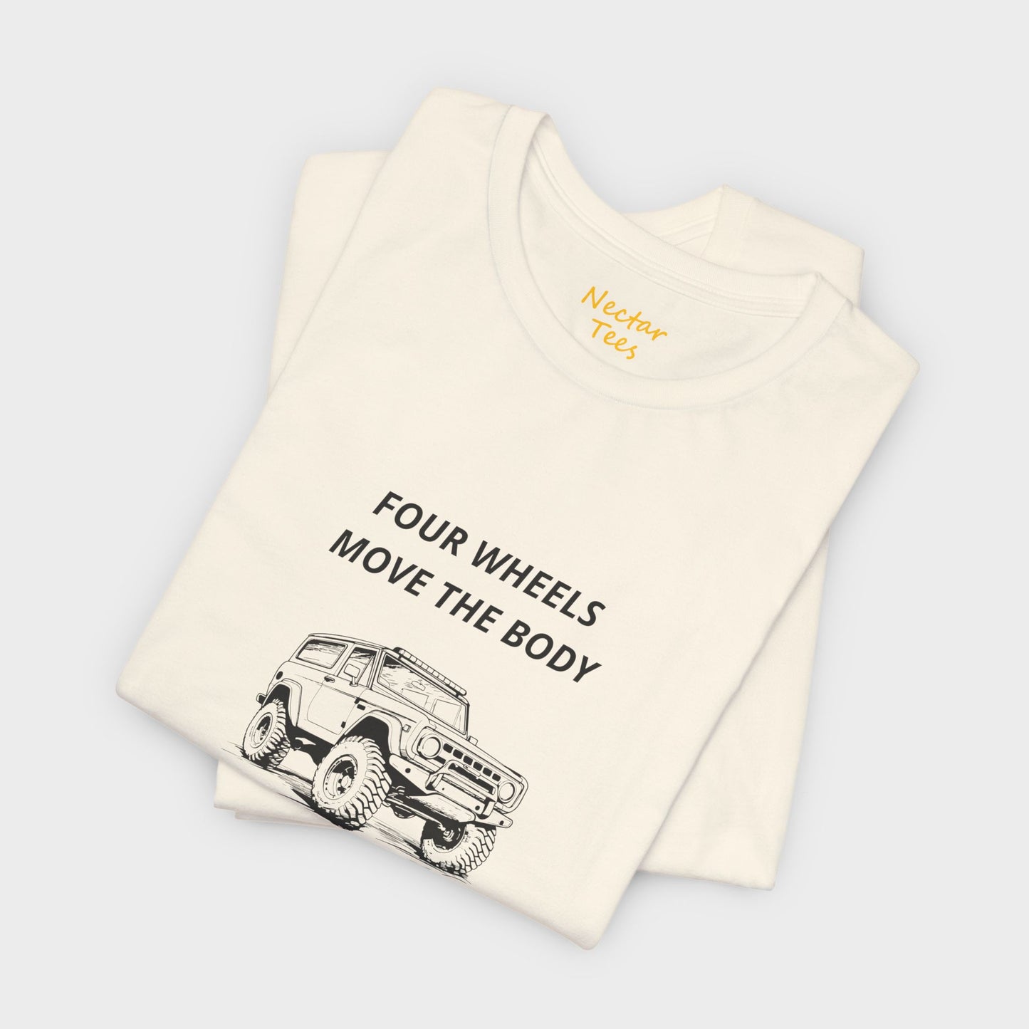 Four wheels move the body. T-Shirt