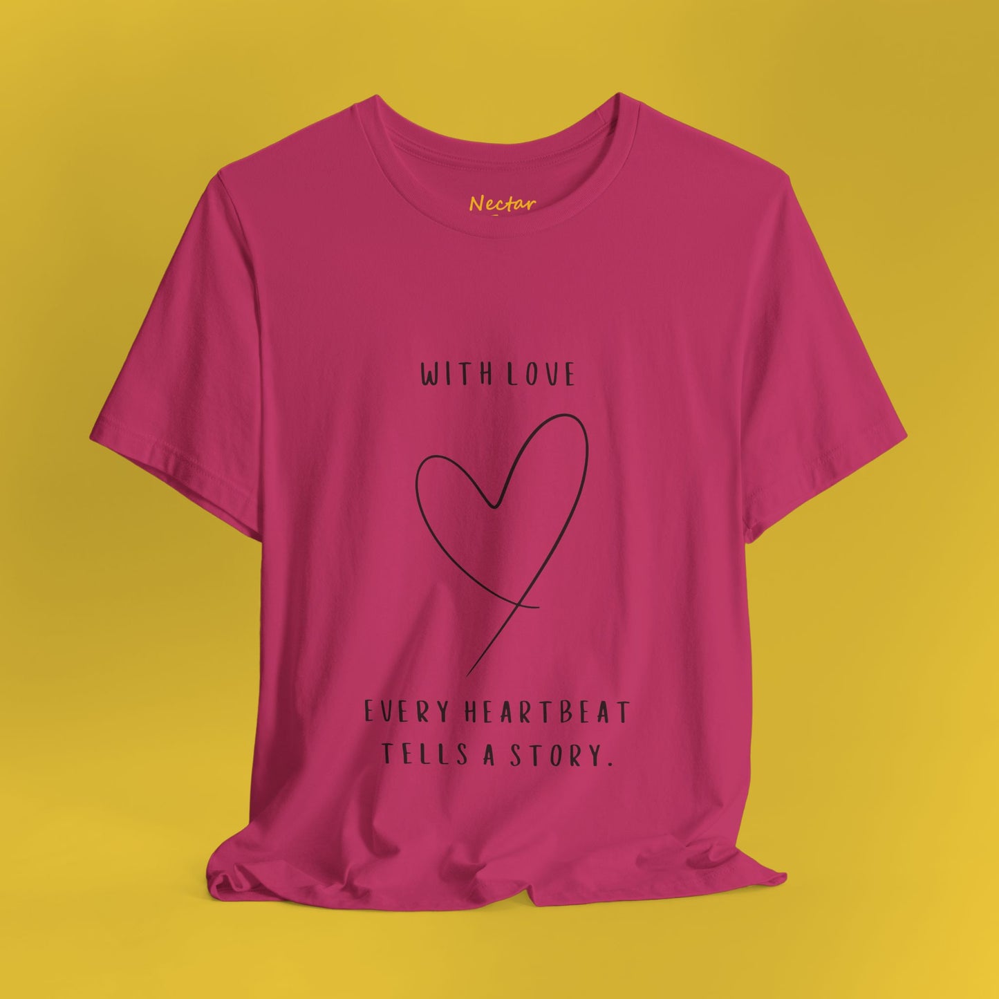 With love every heartbeat tells a story. T-Shirt